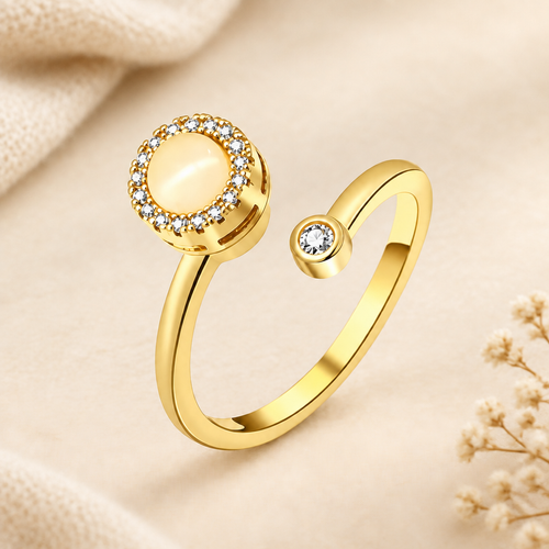Bague mise en scène dans une ambiance cocooning